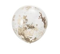 Ginger Ray Rose Gold Confetti Filled Decorative Wedding Party Balloons 3 Pack, Pink