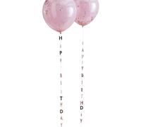 Ginger Ray Rose Gold Foil Happy Birthday Balloon Tails Party Decoration 5 Pack