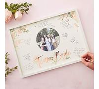 Ginger Ray Rose Gold Foiled Team Bride Hen Party Frame Guest Book or Wedding Gift - Floral Hen Party