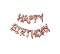 Ginger Ray Rose Gold Happy Birthday Balloon Party Bunting - No Helium Needed - Pick & Mix - Rose Gold