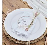 Ginger Ray Rose Gold Metal Ring Wedding Table Guest Place Cards 4 Pack