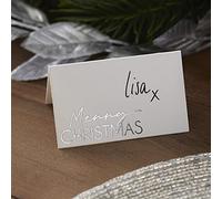 Ginger Ray Silver Foil Merry Christmas Place Cards Pack of 10