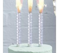 Ginger Ray Silver Foiled Polka Dot Birthday Ice Cake Fountain Sparklers 3 Pack - Pick & Mix