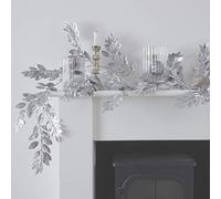 Ginger Ray Silver Foliage Christmas Decoration Garland 1.75m - Silver Glitter