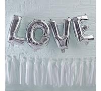 Ginger Ray Silver Love Balloon Bunting Wedding Decoration No Helium Needed - Pick and Mix