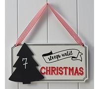 Ginger Ray Sleeps Until Christmas Hanging Advent Chalkboard Sign - Vintage Noel