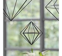 Ginger Ray Small Geometric Metal Hanging Decorations for Weddings & Parties, Black