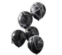 Ginger Ray Spiders and Cobwebs Halloween Balloons, Black