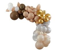 Ginger Ray Taupe, Brown & Nude Balloon Arch Garland Party Backdrop Kit - 75 Latex Balloons