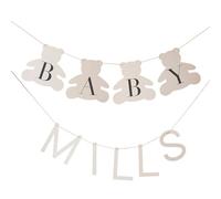 Ginger Ray Teddy Bear Personalised Baby Shower or First Birthday Party Banner Bunting Decoration