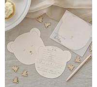 Ginger Ray White Paper Cups with Pop-Out Teddy Bear Ears Baby Shower Tableware 8 Pack, Neutral