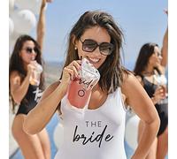 Ginger Ray The Bride Hen Party Cocktail Drink Pouch with Straw and Lanyard Attached