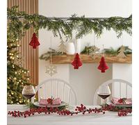 Ginger Ray Tree Foliage and Red Honeycomb Hanging Christmas Decorations Set of 10