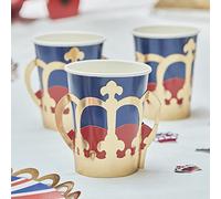 Ginger Ray Union Jack Coronation Party Paper Cups - 8 Pack