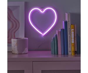Ginger Ray Valentine's Day Pink Light-up Neon Heart Light Decoration 20cm
