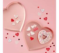 Ginger Ray Valentines Foiled Heart Paper Party Plate - 8 Pack - Be My Valentine