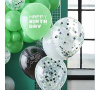 Ginger Ray Video Game Grey, Green & Black 11" Kids Party Gamer Balloons