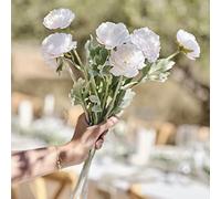 Ginger Ray Wedding Flowers Ranunculus Artificial Foliage Stems Pack of 3