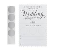 Ginger Ray White and Silver Scratch To Reveal Unique Wedding Invitations 10 Pack