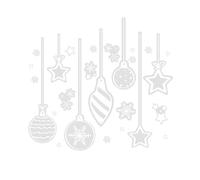 Ginger Ray White Bauble, Star and Snowflake Christmas Window Stickers