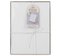 Ginger Ray White Embossed Wedding Planner with 49 Gold-Edged Pages Bride to Be Gift, Solid Color