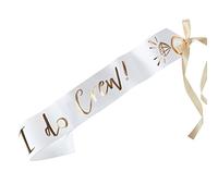 Ginger Ray White & Gold I Do Crew Hen Party Decorative Sashes 6 Pack