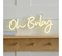 Ginger Ray White 'Oh Neon Wall Light Baby Shower or Nursery Decoration 17cm x 34cm
