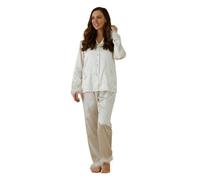Ginger Ray White Pyjamas with Fluffy Feather Trims, Size S - Hen Party PJs for Women, Womens Nightwear, Ladies Pyjamas
