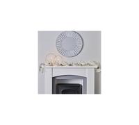 Ginger Ray White & Silver Artificial Foliage Berry Glitter Garland Christmas Fireplace Decoration, 1.8m