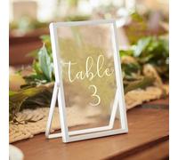 Ginger Ray PAMA-130, White Metal Glass Table Frames-15cm x 10cm