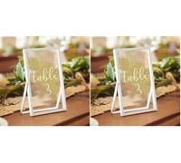 Ginger Ray White Wedding Photo Frame Table Number Holders Metal - 15 x 10cm (Pack of 2)