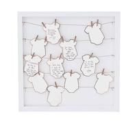 Ginger Ray White with Rose Gold Baby Grows Baby Shower Frame Guest Book Gift - Twinkle Twinkle