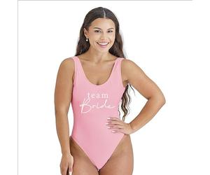 Ginger Ray Women's Pink 'Team Bride' Swimsuit Hen Party Swimming Costume Size: 10-12