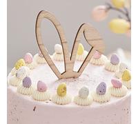 Ginger Ray Wooden Bunny Ears Easter Cake Topper - 1 Topper