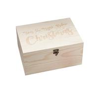 Ginger Ray Wooden Christmas Eve Engraved Box Keepsake Present - Santa and Friends