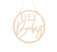 Ginger Ray Wooden Hey Baby Shower Sign - Botanical Baby