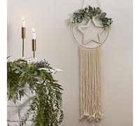 Ginger Ray Wooden Hoop and Star Macrame Wall Hanging Wreath 1 per pack
