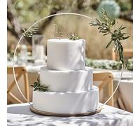 Ginger Ray Wooden Hoop Wedding Cake Stand,White, Brown,66cm