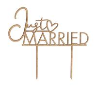 Ginger Ray Wooden Just Married Cake Topper Decoration