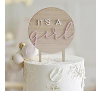 Ginger Ray Wooden Pink 'It's a Girl' Cake Topper Baby Shower Cake Decoration