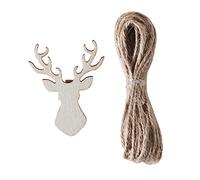 Ginger Ray Wooden Stag Shaped Peg Christmas Card Holder Set x 16 Pack - Rustic Christmas