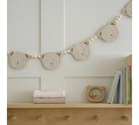 Ginger Ray Wooden Teddy Bear and Beads Bunting Baby Shower Hanging Garland Decoration, 1.5m