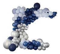 Ginger Ray X large Matt Silver & Blue Balloon Arch Garland Party Backdrop Kit - 200 Latex Balloons