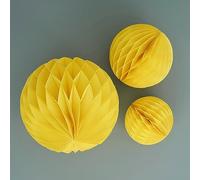 Ginger Ray Yellow Hanging Honeycomb Paper Party Decorations 3 Pack