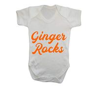 Ginger Rocks Baby Grow Vest, 3-6 Months, White