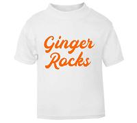 Ginger Rocks Short Sleeve Cotton Toddler t Shirt, 1-2 Years, White