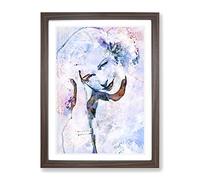 Ginger Rogers In Abstract Modern Art Framed Wall Art Print, Ready to Hang Picture for Living Room Bedroom Home Office Décor, Walnut A4 (34 x 25 cm)