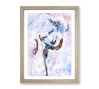 Ginger Rogers In Abstract Modern Art Framed Wall Art Print, Ready to Hang Picture for Living Room Bedroom Home Office Décor, Oak A2 (64 x 46 cm)