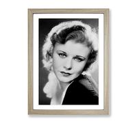 Ginger Rogers No.2 Modern Framed Wall Art Print, Ready to Hang Picture for Living Room Bedroom Home Office Décor, Oak A3 (34 x 46 cm)