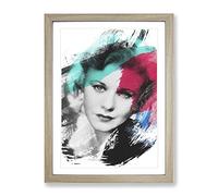 Ginger Rogers No.2 V2 Modern Framed Wall Art Print, Ready to Hang Picture for Living Room Bedroom Home Office Décor, Oak A2 (64 x 46 cm)